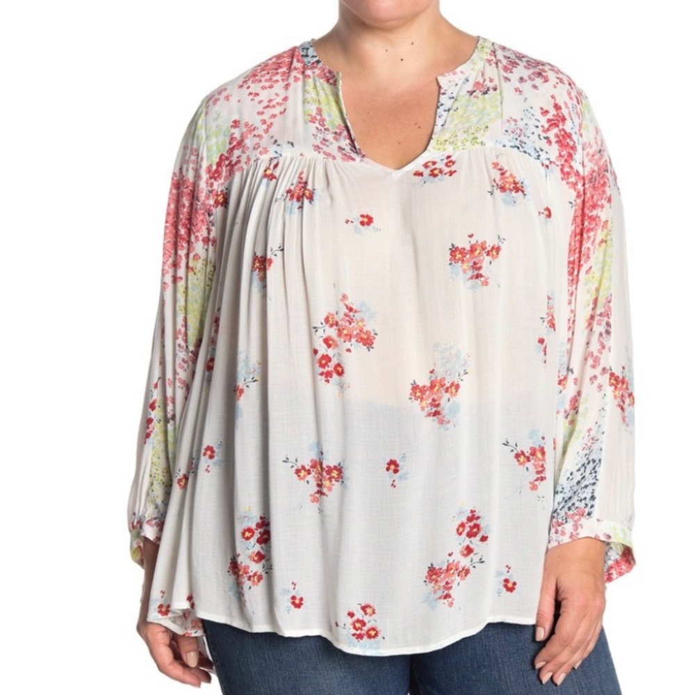 Lucky Brand Floral Peasant Top